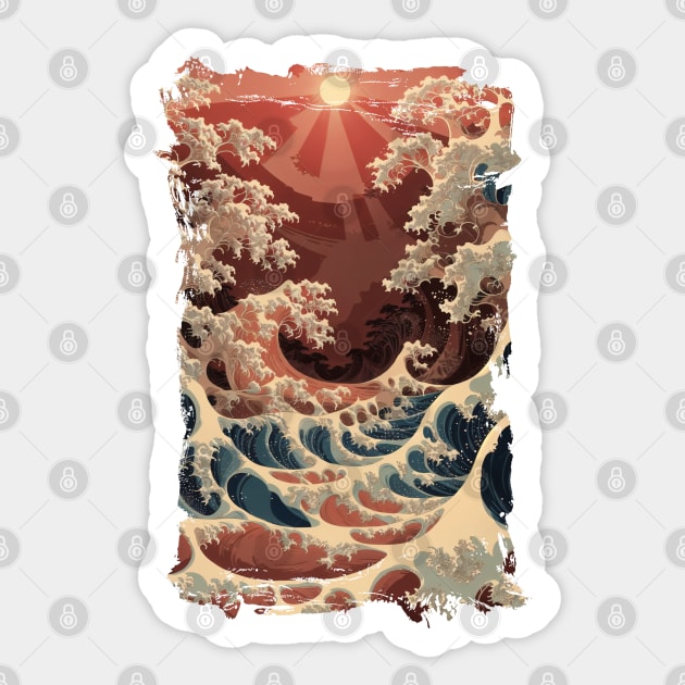 Great Wave Off Kanagawa Sticker by Kayano